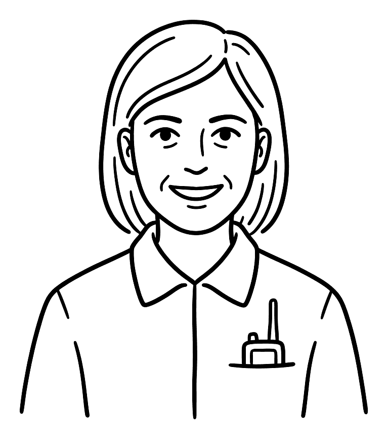 Drawing of Ms Barnes