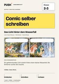 Cover: Comic selber schreiben | Klasse 2-3 | Das Licht hinter dem Wasserfall
