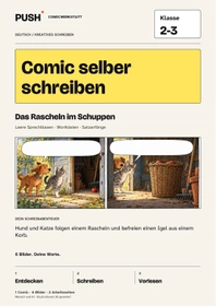 Cover: Comic selber schreiben | Klasse 2-3 | Das Rascheln im Schuppen