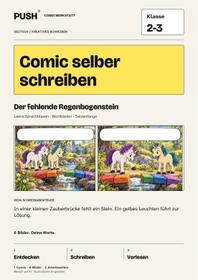 Cover: Comic selber schreiben | Klasse 2-3 | Der fehlende Regenbogenstein