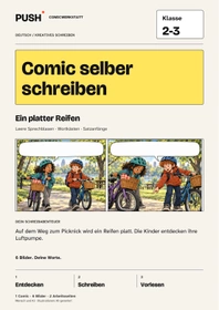 Cover: Comic selber schreiben | Klasse 2-3 | Ein platter Reifen