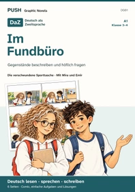 Cover: DaZ A1: Die verschwundene Sporttasche – Comic, Aufgaben und Lösungen