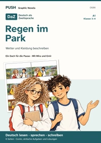Cover: DaZ A1: Ein Dach für die Pause – Comic, Aufgaben und Lösungen
