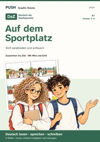 Cover: DaZ A1: Zusammen ins Ziel – Comic, Aufgaben und Lösungen