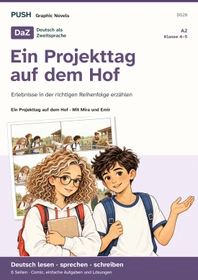 Cover: DaZ A2: Ein Projekttag auf dem Hof – Comic, Aufgaben und Lösungen