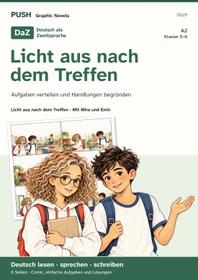 Cover: DaZ A2: Licht aus nach dem Treffen – Comic, Aufgaben und Lösungen