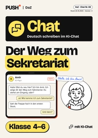 Cover: Deutsch schreiben im KI-Chat (DaZ): Weg zum Sekretariat – Kl. 4–6
