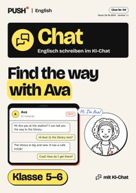 Cover: Englisch schreiben im KI-Chat: Wegbeschreibung – Kl. 5–6