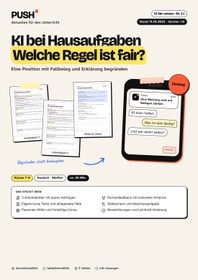 Cover: KI bei Hausaufgaben: Welche Regel ist fair? – Arbeitsblätter Kl. 7–8