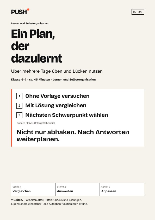 Cover: Lernzeit anpassen – Arbeitsblätter mit Lösungen Kl. 6–7