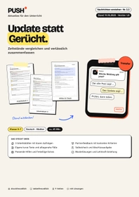 Cover: Update statt Gerücht: Meldungen prüfen und berichtigen – Arbeitsblätter Kl. 6–7
