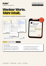 Cover: Weniger Worte, mehr Inhalt: Sachlich zusammenfassen – Arbeitsblätter Kl. 6–7
